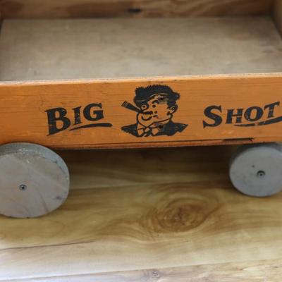 Vintage Big Shot Wood Wagon Soda Crate