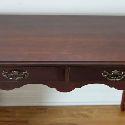 Queen Anne Style Two Drawer Table