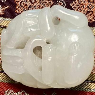Antique Carved Jade Cat Figure
