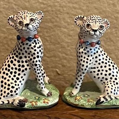 Two Basil Matthews England Leopard Sculptures