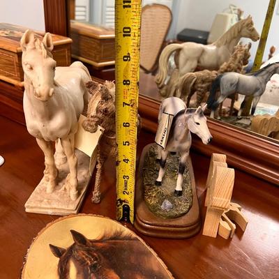 Large Vintage Horse Figurine Lot - Various Mediums