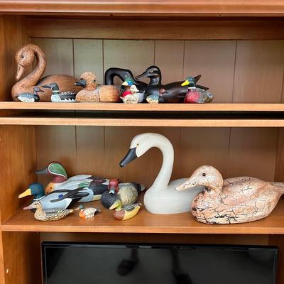 Large Lot Vintage Decoy Ducks - Enesco, Royal Crown, Wood Carvings