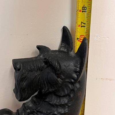 Large Department 56 Cast Iron Tall Scottie Dog Door Stop