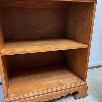Solid Wood Small Side Table Book Shelf