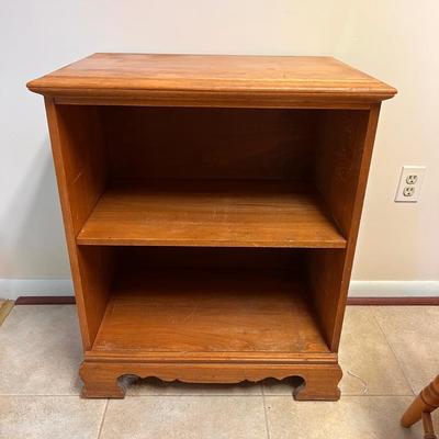 Solid Wood Small Side Table Book Shelf