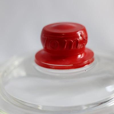 Large 1950s Tom's Toasted Peanuts Glass Jar with Lid