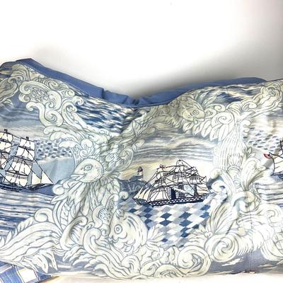 805 Brunschwig and Fils 1992 "Sailing Yarns" Twin Comforter w/ Coordinating Bed Skirt