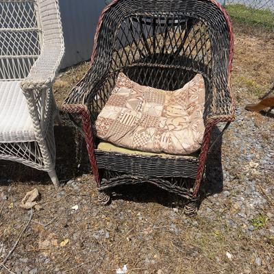 807 Two Vintage Wicker Chairs