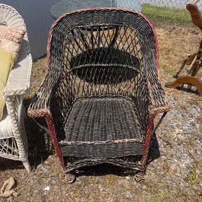 807 Two Vintage Wicker Chairs