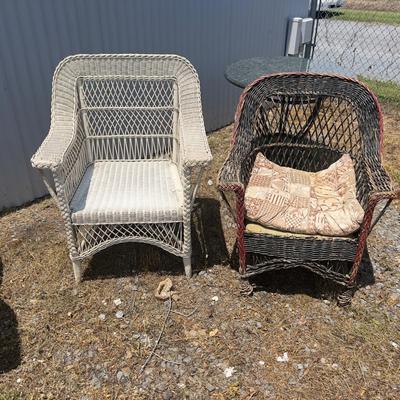 807 Two Vintage Wicker Chairs