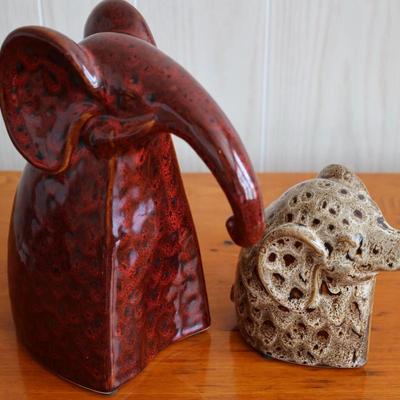 Pair of Ceramic Pier1 Elephant Bookends