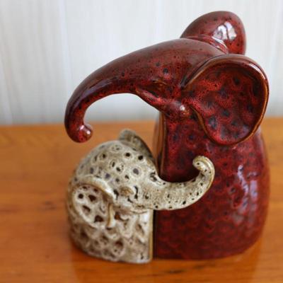 Pair of Ceramic Pier1 Elephant Bookends