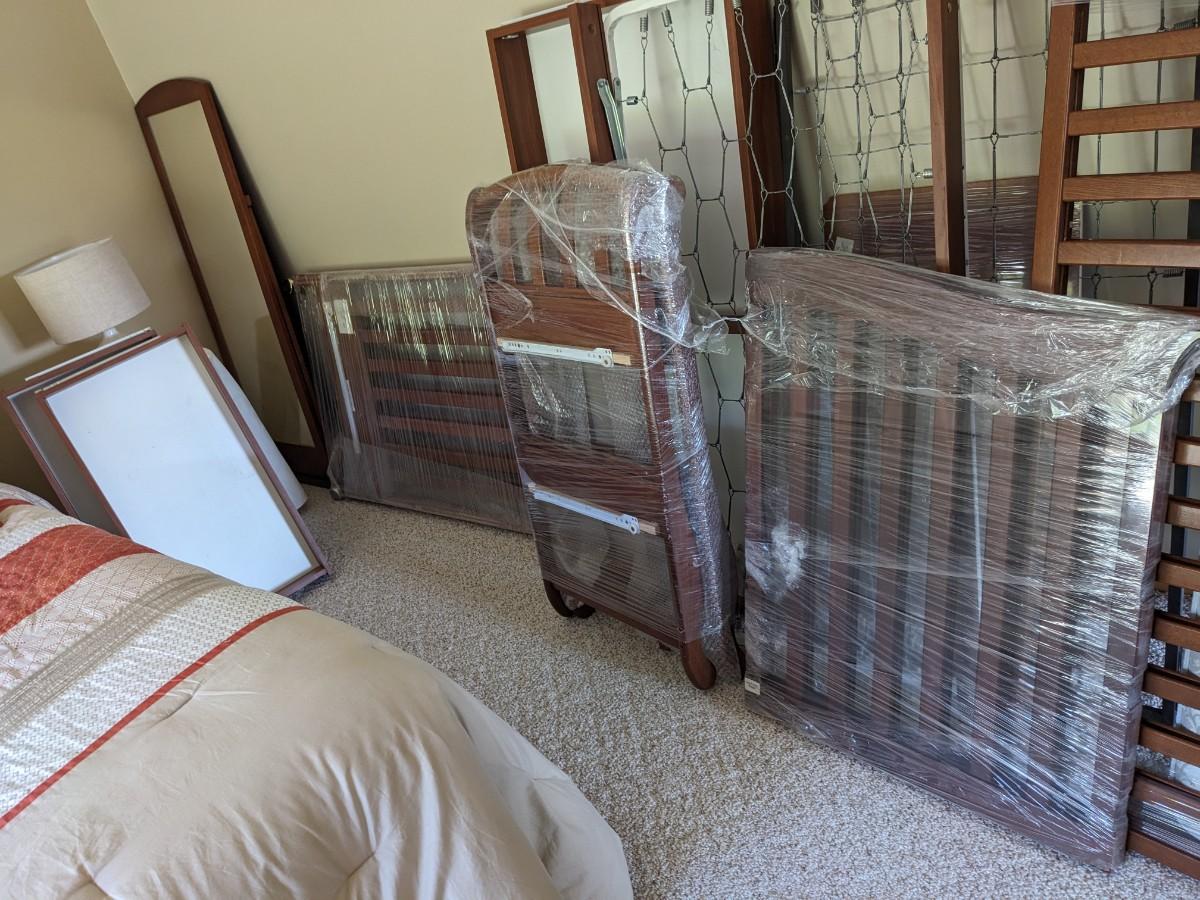 Like New Pali Crib/Toddler's Bed, Changing Table, & Mirror