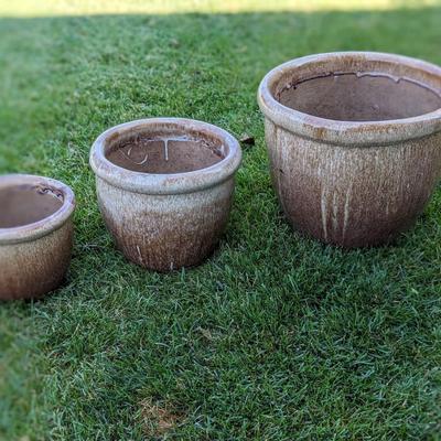 Set of 3 Matching Ceramic Planters