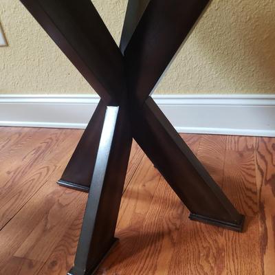 Three Wooden Glass Top Tables (GR-KD)
