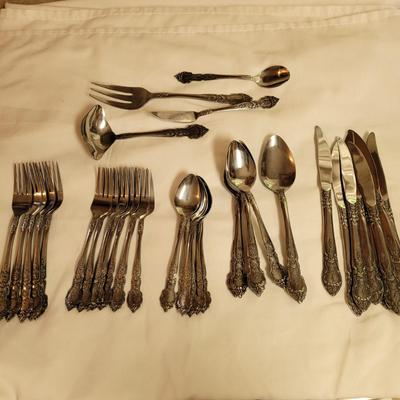 Floral Engraved Stainless Flatware (K-CE)