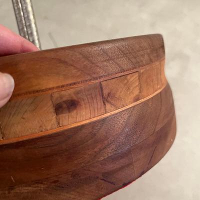Wooden Nut dish, with picks and cracker