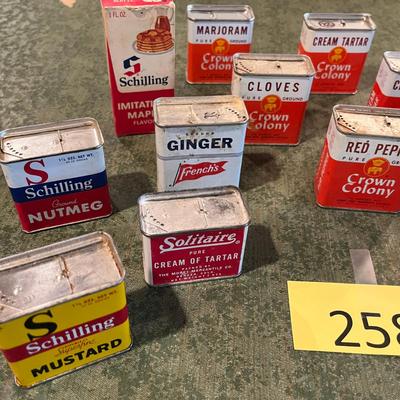 Lots of vintage Spice Tins