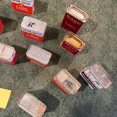 Lots of vintage Spice Tins