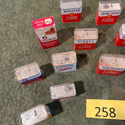 Lots of vintage Spice Tins