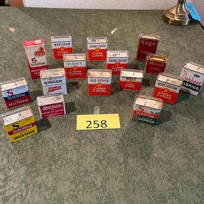 Lots of vintage Spice Tins