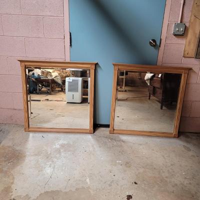 Pair of Large Square Mirrors (WS-CE)