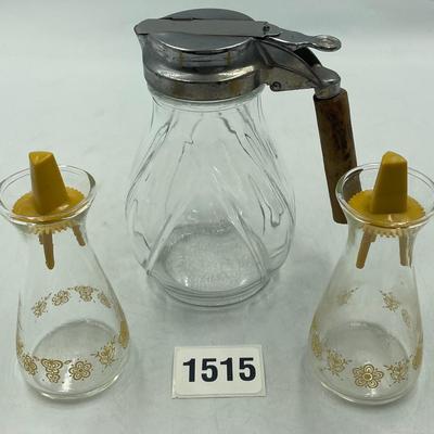 Vintage Salt and Pepper Shaker with Syrup Jar