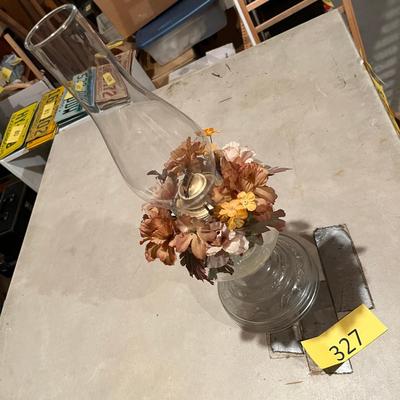 Vintage scroll oil lamp