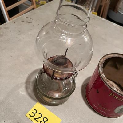 Oil lamp & Prince Albert Can