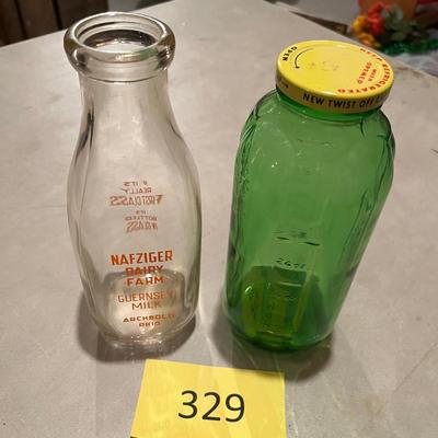 Vintage Water Bottle & Milk Bottle