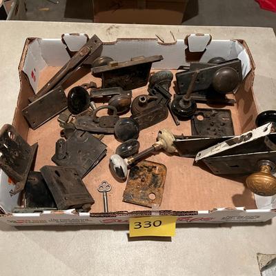 Lot of antique door knobs & locks
