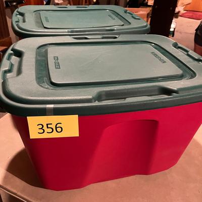 2 Plastic Tubs Christmas