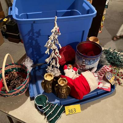 Tub of Christmas Decor