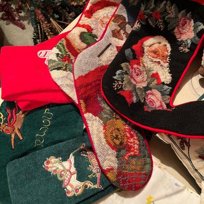 Tub of Christmas Linens