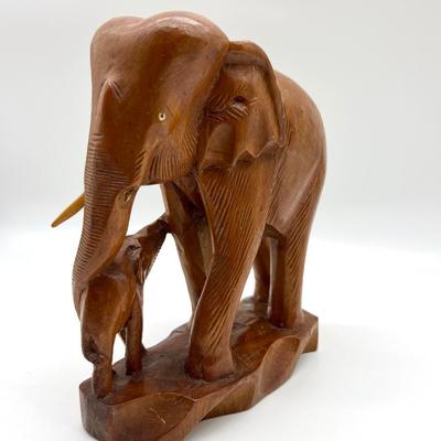 Carved Wooden Elephant Pair *Read Details