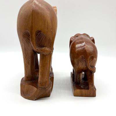 Carved Wooden Elephant Pair *Read Details