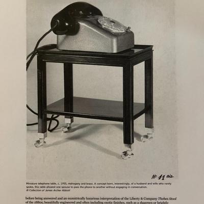 LOT 3  RARE c.1955 MINIATURE TELEPHONE TABLE ON WHEELS MAISON JANSEN PARIS CUSTOM DESIGN