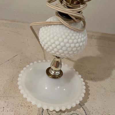 Milk Glass Hobnail Lamp
