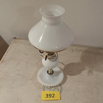 Milk Glass Hobnail Lamp