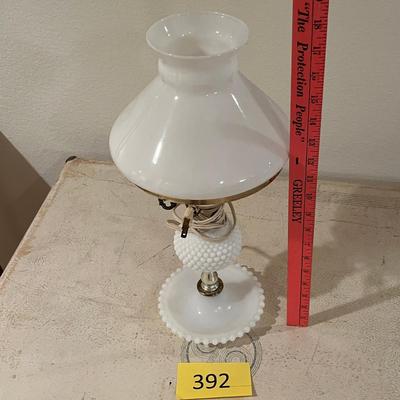 Milk Glass Hobnail Lamp