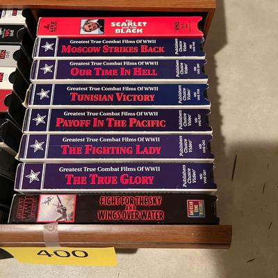 VHS Movies w/ Storage Cabinet