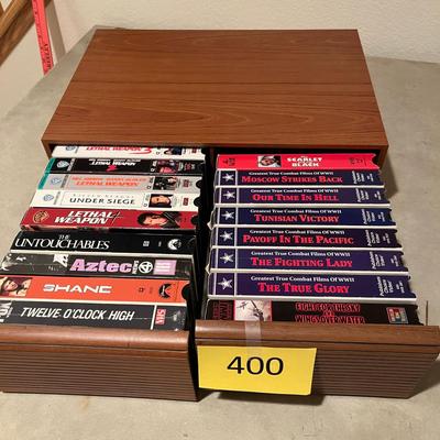 VHS Movies w/ Storage Cabinet