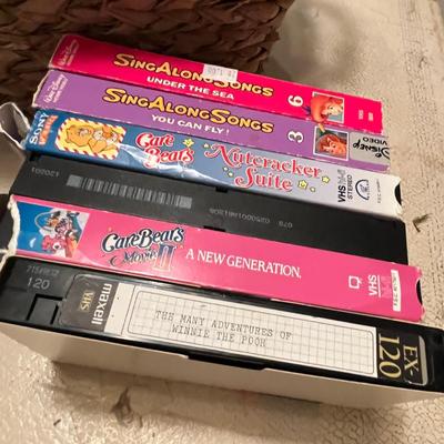 Basket of Children's VHS tapes