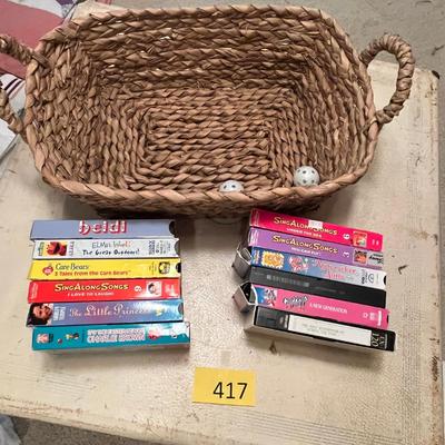 Basket of Children's VHS tapes