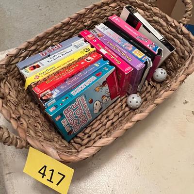 Basket of Children's VHS tapes