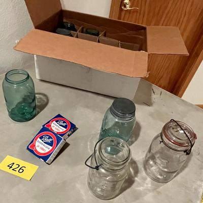 Box of Vintage fruit jars