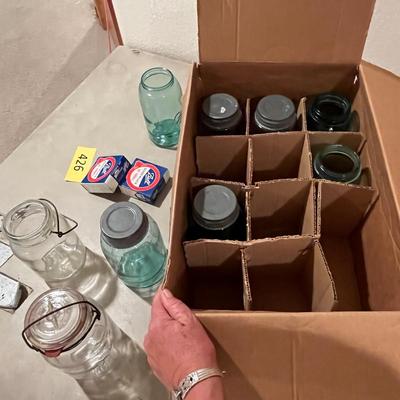 Box of Vintage fruit jars