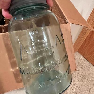 Box of Vintage fruit jars