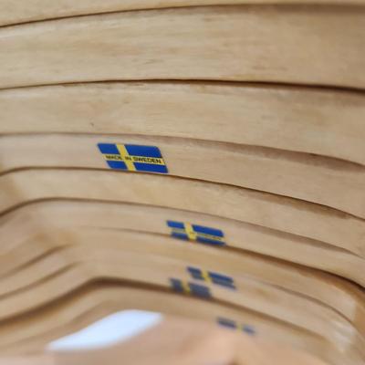 Lot of Wood & Cloth cover hangers Hold Everything Made in Sweden