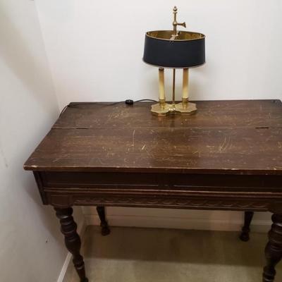 Antique Flip Top Writing Desk (Lamp not Included)